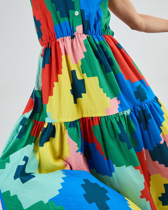 Maxi Flowers Sleeveless Shirt Dress from Brava Fabrics