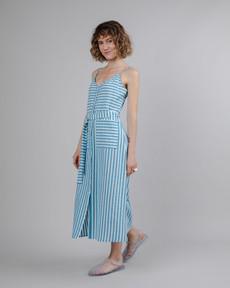 Stripes Long Dress Blue via Brava Fabrics