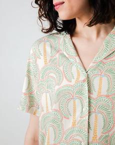 Borneo Aloha Blouse Ecru via Brava Fabrics