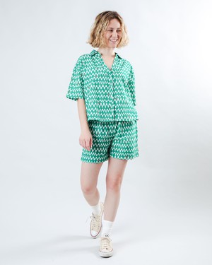 Sunset Cropped Blouse Green from Brava Fabrics