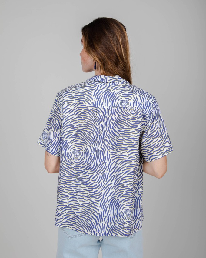 Asis Percales Tiger Aloha Blouse White from Brava Fabrics