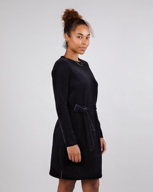 Velvet Belted Dress Black from Brava Fabrics