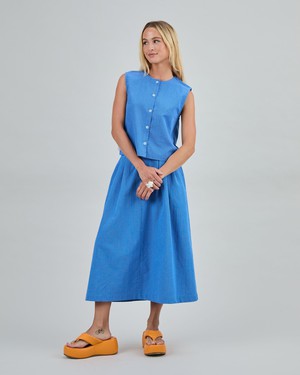 Checks Button Up Blouse Blue from Brava Fabrics