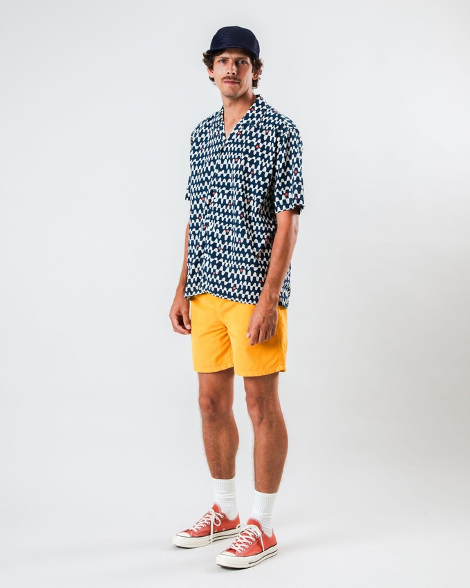 Sunset Aloha Shirt Navy from Brava Fabrics