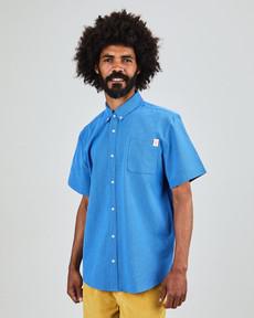 Asis Percales Daisy Checks Boxy Shirt Blue via Brava Fabrics