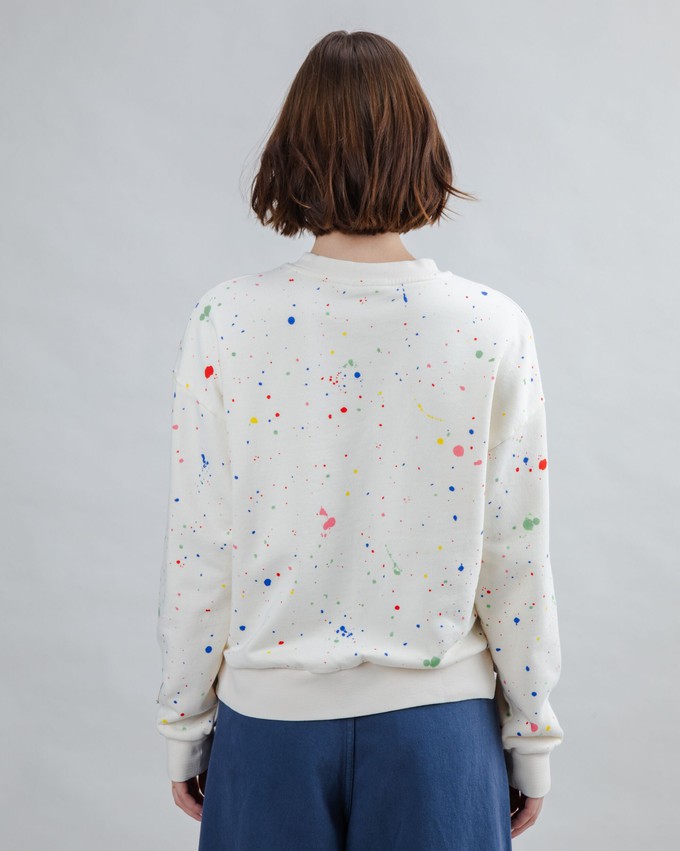 Splash Paint Rounded Sweatshirt Ecru from Brava Fabrics