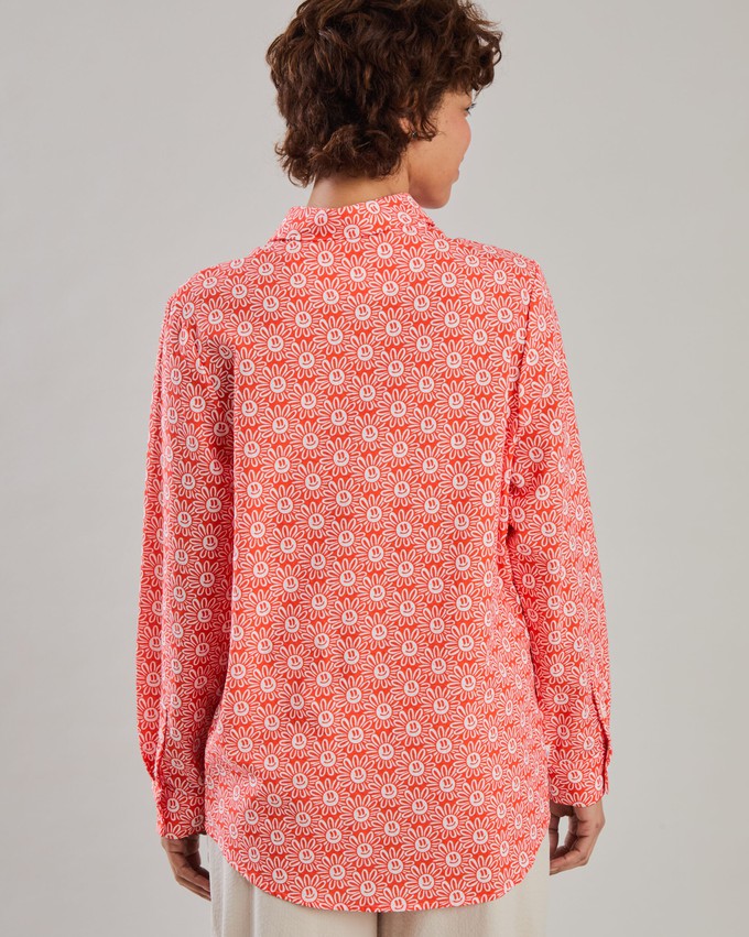 Asis Percales Daisy Regular Blouse Red from Brava Fabrics
