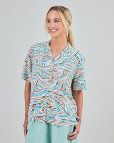 Messy Stripes Aloha Blouse Multicolor via Brava Fabrics