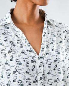 Peanuts Racquet Club Tennis Cropped Blouse via Brava Fabrics
