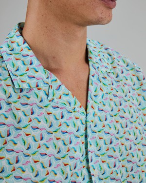 Marbles Aloha Shirt White from Brava Fabrics