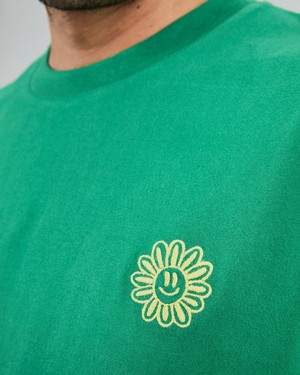 Asis Percales Daisy T-Shirt Green from Brava Fabrics