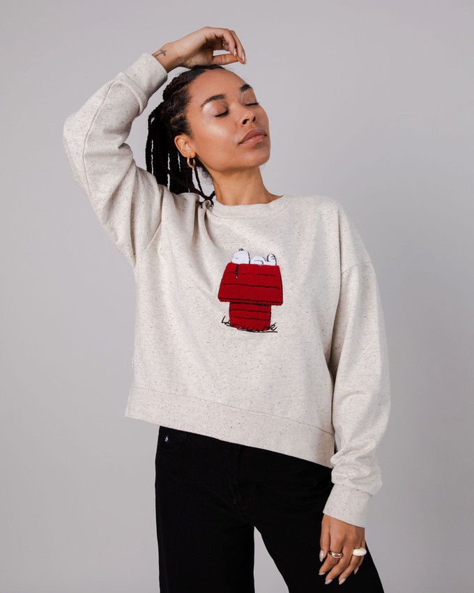 Peanuts Snoopy Doghouse Sweatshirt Cream from Brava Fabrics