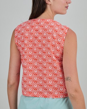 Asis Percales Daisy Button Up Blouse Red from Brava Fabrics