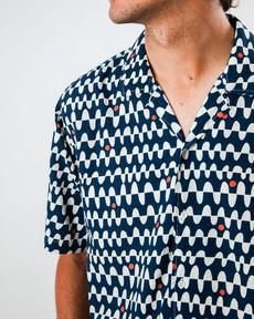 Sunset Aloha Shirt Navy via Brava Fabrics