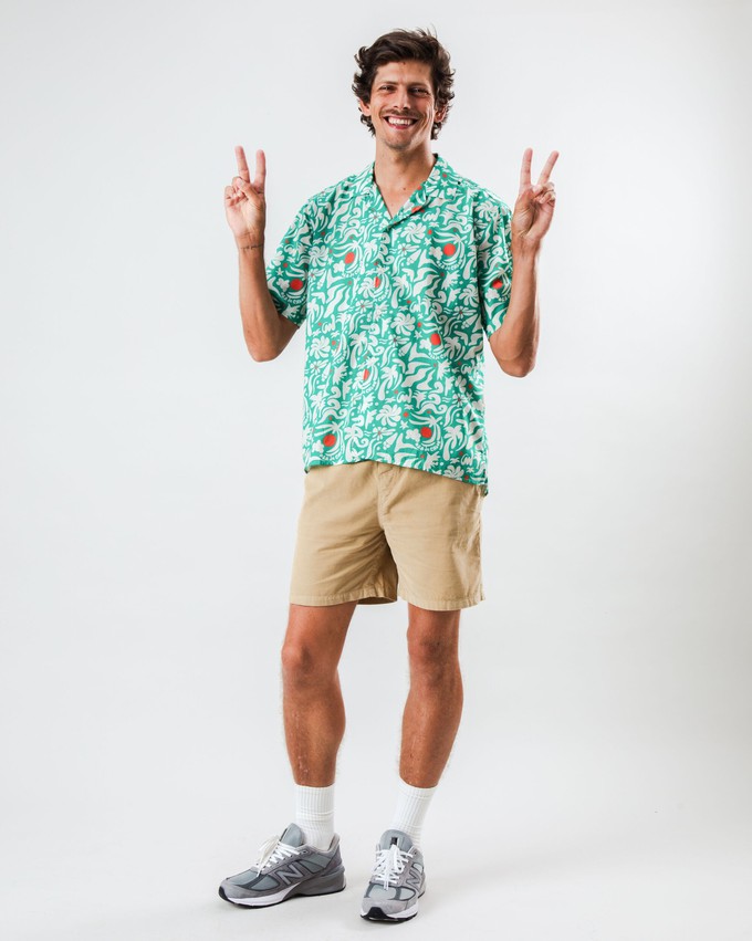 Ola de Calor Aloha Shirt Green from Brava Fabrics