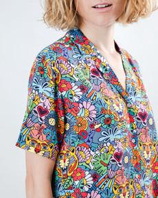 Asis Percales Tutti Frutti Aloha Blouse via Brava Fabrics