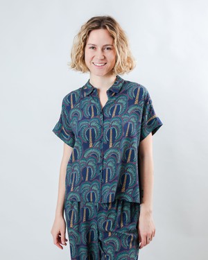 Borneo Batwing Blouse Navy from Brava Fabrics