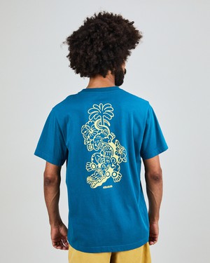 Asis Percales Crocodylus T-Shirt Blue from Brava Fabrics