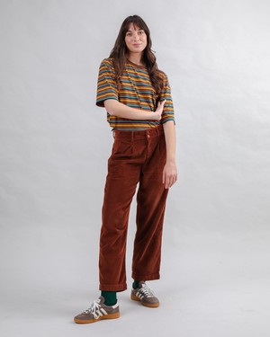 Corduroy Pleated Pants Copper from Brava Fabrics