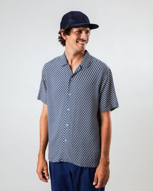 Tramuntana Aloha Shirt Navy from Brava Fabrics