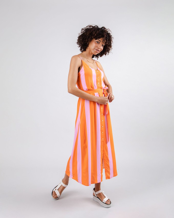Color Block Long Dress Orange from Brava Fabrics