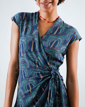 Borneo Kimono Dress Navy from Brava Fabrics