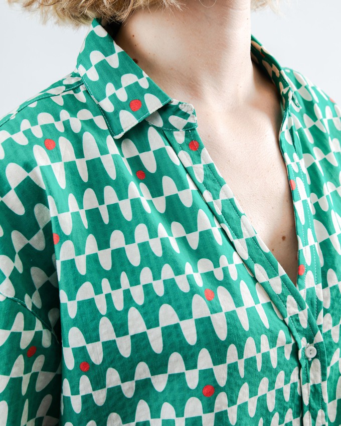 Sunset Cropped Blouse Green from Brava Fabrics