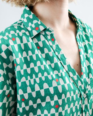 Sunset Cropped Blouse Green from Brava Fabrics
