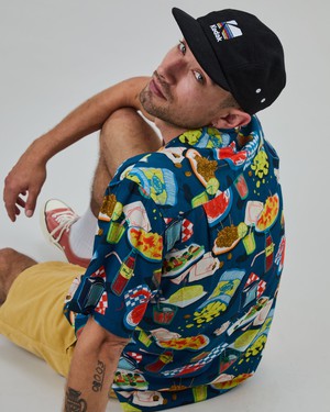 Chiringuito Aloha Shirt Blue from Brava Fabrics