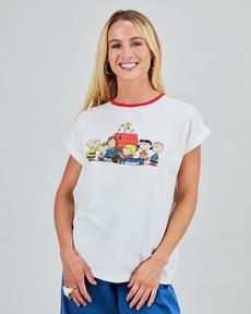 Peanuts Retro Friends Scoop Tee Ecru via Brava Fabrics