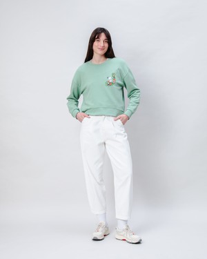 Peanuts Flowers Sweatshirt Light Green from Brava Fabrics