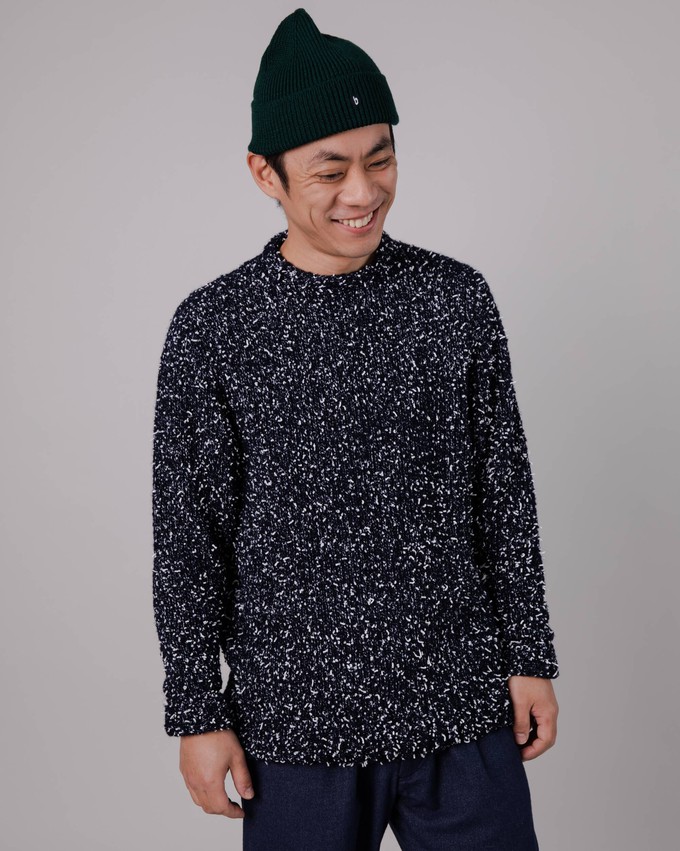 Two Tones Wool Sweater Navy from Brava Fabrics