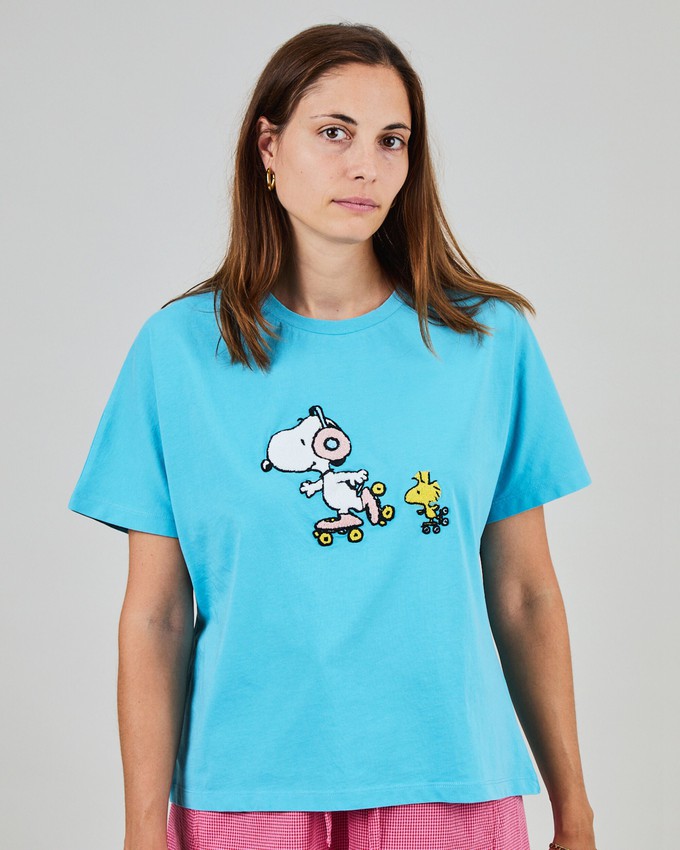Peanuts Roller Oversize Tee Blue from Brava Fabrics