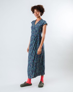 Borneo Kimono Dress Navy from Brava Fabrics