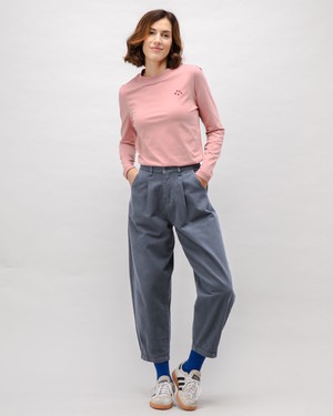 Pegged Cotton Twill Pants Dark Grey from Brava Fabrics