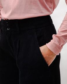 Corduroy Pleated Pants Black via Brava Fabrics