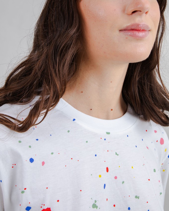 Splash Paint Squared Tee White from Brava Fabrics