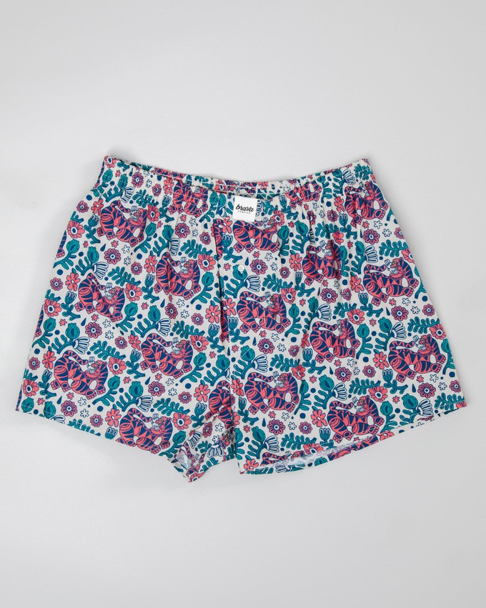 Asis Percales Tigris Boxer Ecru from Brava Fabrics