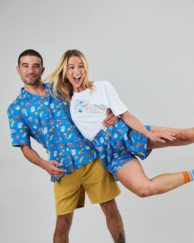Summer Ice Cream Aloha Shirt Blue from Brava Fabrics