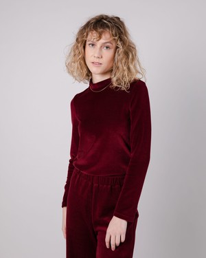 Velvet Perkins Sweater Prune from Brava Fabrics