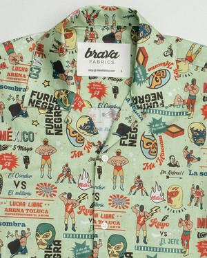 Lucha Libre Aloha Shirt from Brava Fabrics