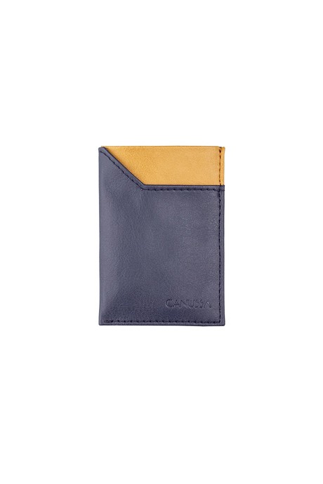 Slim Vegan Card holder -  Blue/Camel from CANUSSA