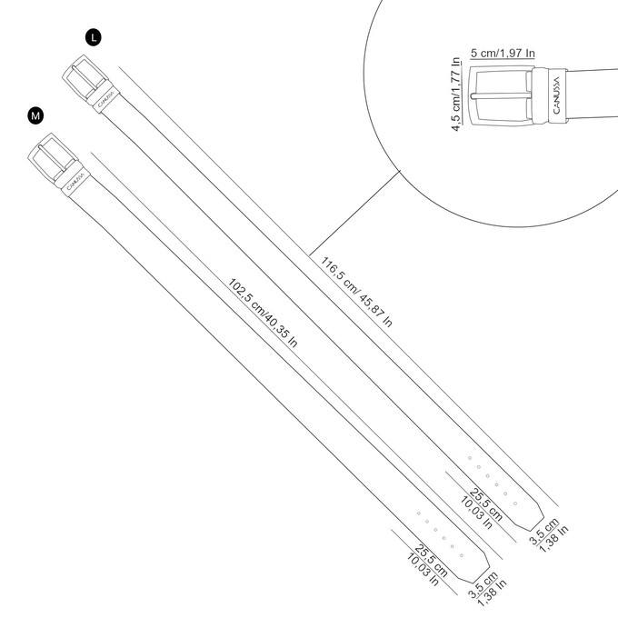 Reverse reversible belt – Black/Camel from CANUSSA