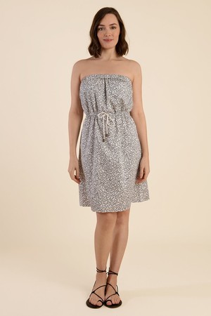 Strapless Cotton Dress  - White from Cat Turner London
