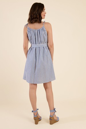 Blue And White Strappy Dress from Cat Turner London