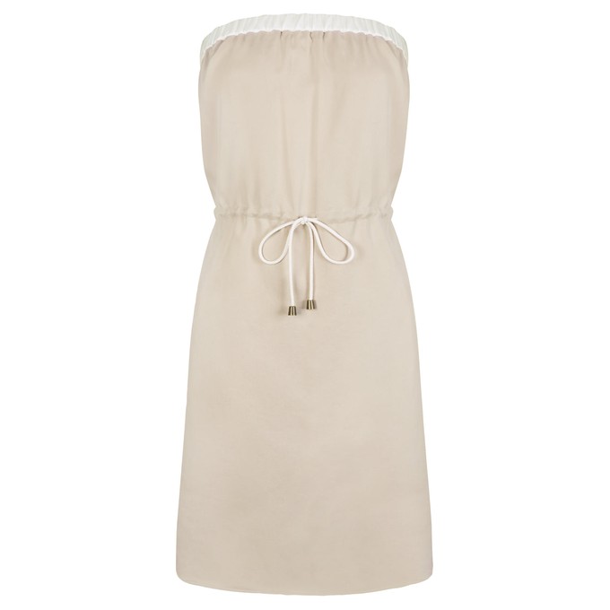 Beige Strapless Summer Dress from Cat Turner London