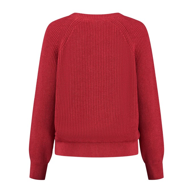Knitted jumper  Recycled Cotton & Tencel Raspberry Red from Charlie Mary
