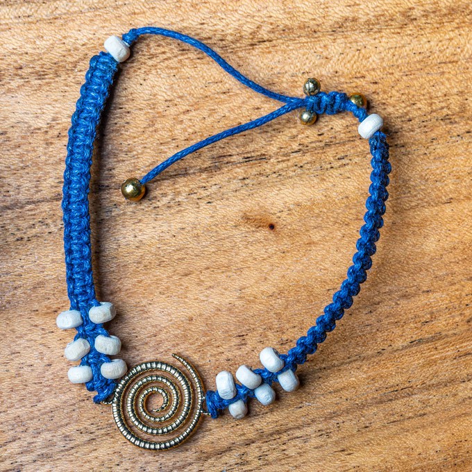 Energy Swirl Macramé Bracelet with Tulsi Beads from chaYkra