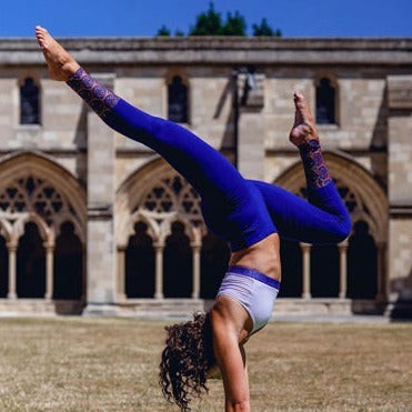Blue Adorned Ankle Leggings from chaYkra