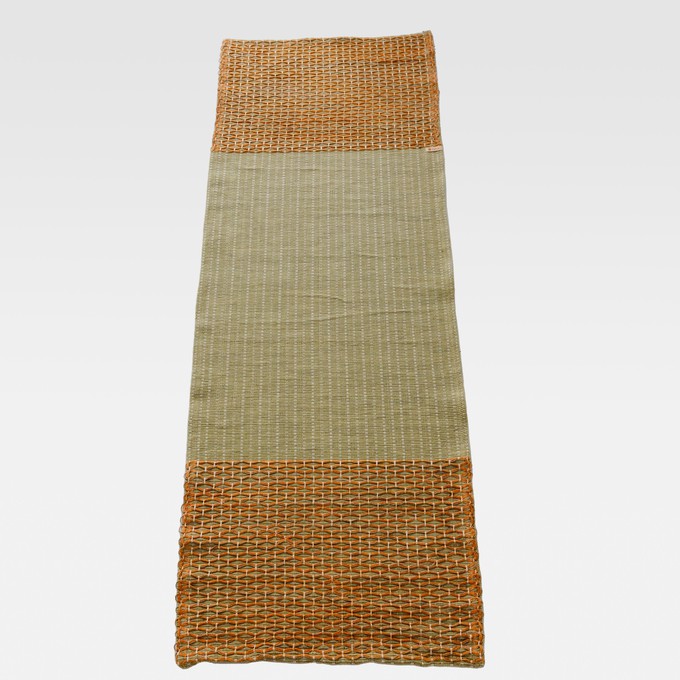 Anti-Slip Herbal Cotton Yoga Mat (Green with Orange) from chaYkra